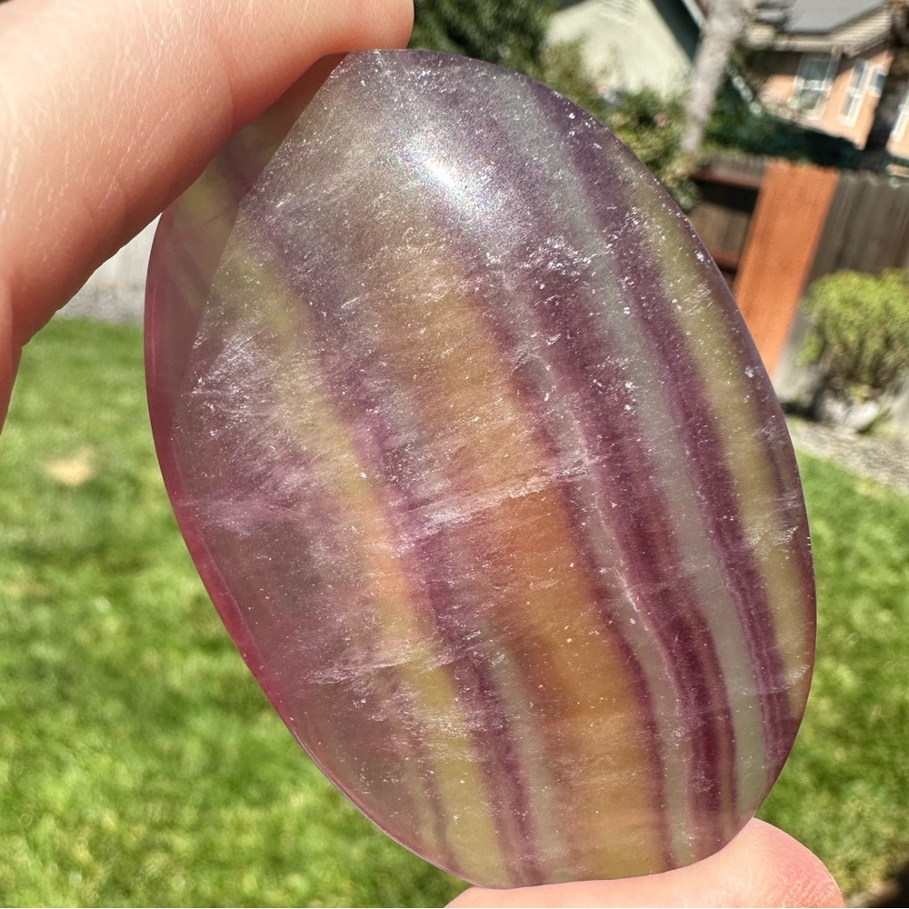 Fluorite - Rainbow chunky palm stone